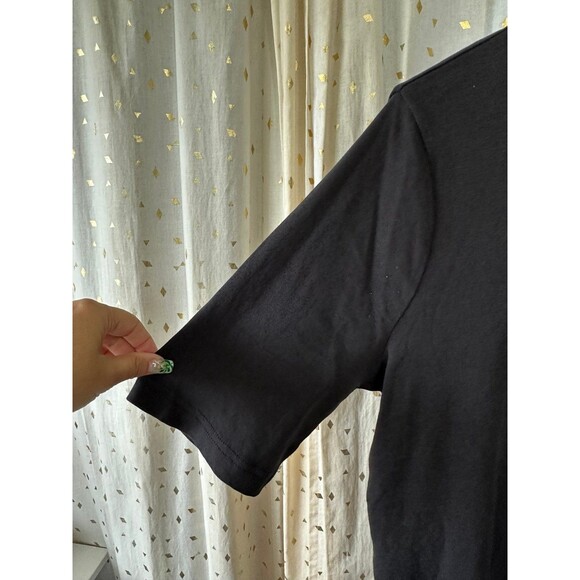 NWOT Duluth Trading Co. Women's 100% Cotton Black Basic Scoop Neck Tee T-Shirt L - Picture 2 of 4